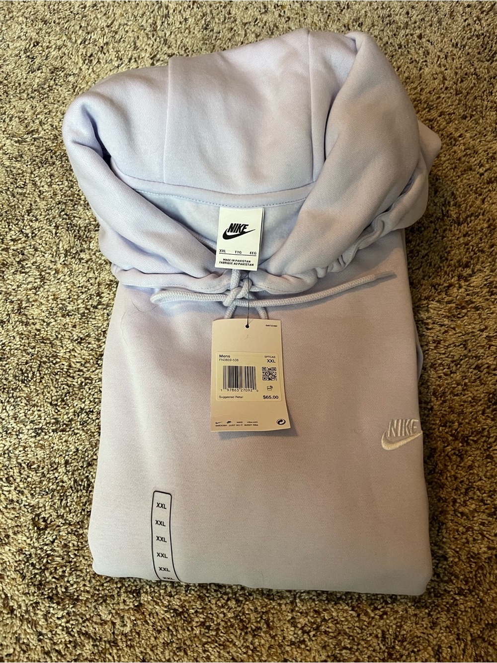 Nike Women's Light Lavender Cowl Neck Pullover Sweatshirt